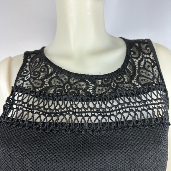 She & Sky Sleeveless Black Dress with Crochet Detail (size L) NWT - Picture 4 of 6
